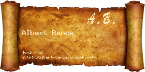 Albert Bence névjegykártya